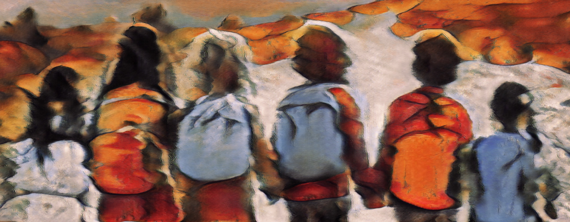 niños con efecto de pintura